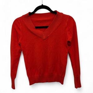 Orange V-neck sweater